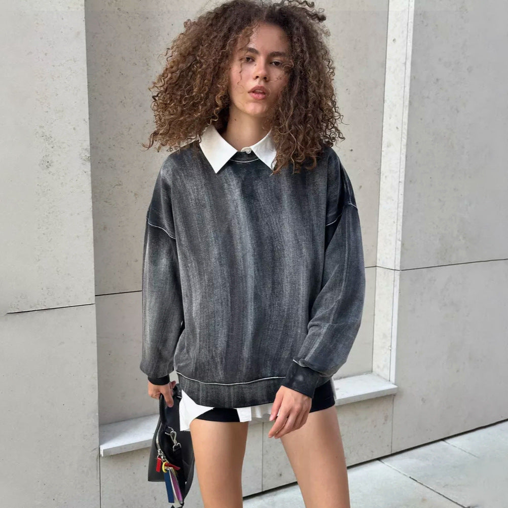 Damen Lässiger Oversized Pullover mit modischen Akzenten und strukturiertem Stoff Drune