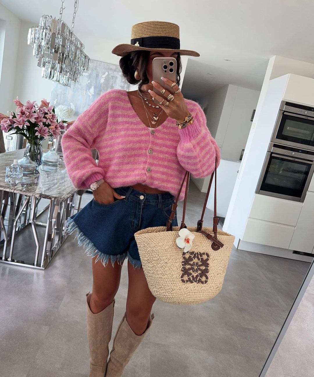 Damen Strickjacke aus feinem Mohairmix Drune