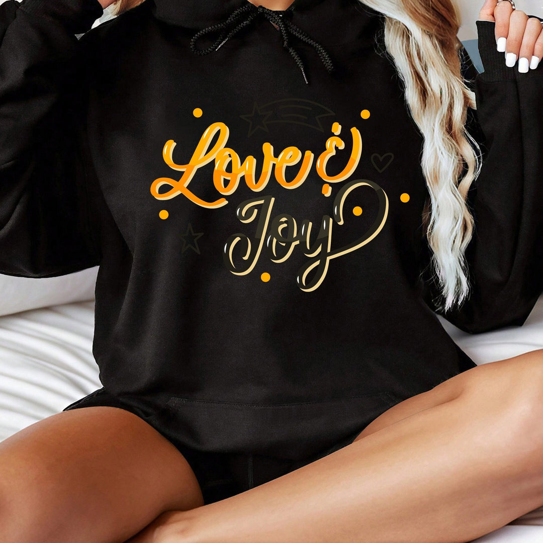 Damen Kapuzenpullover mit inspirierendem Love & Joy Design Drune