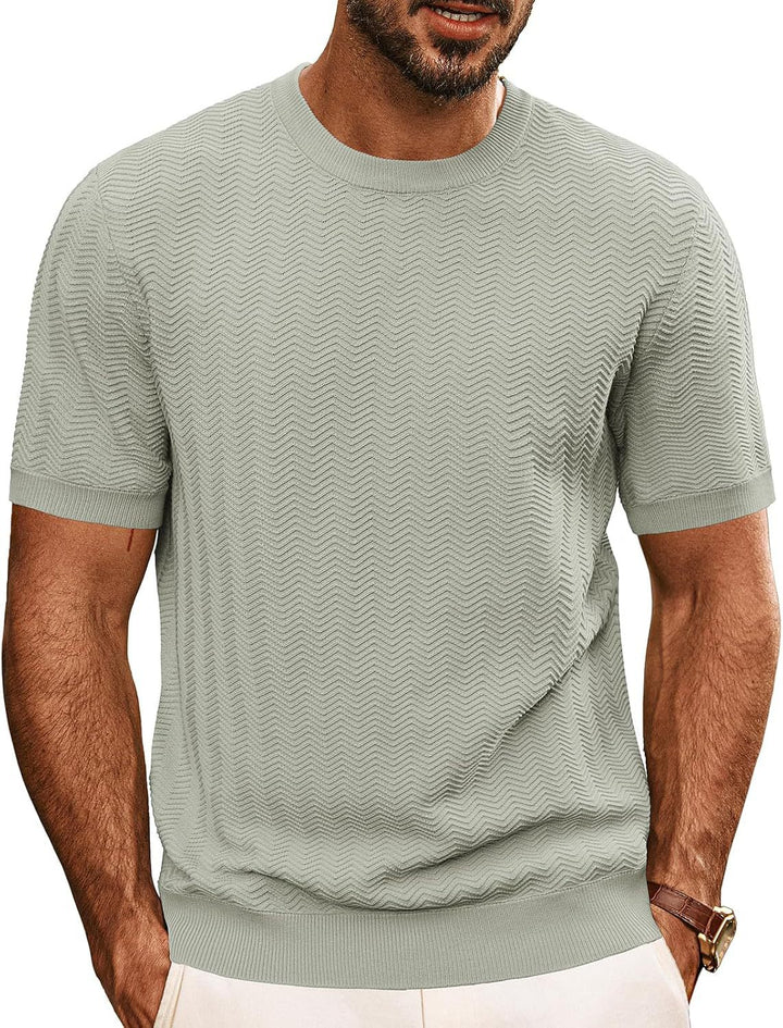 Herren strukturiertes Rundhals T-Shirt Drune