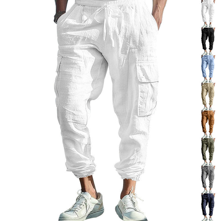 Herren luftige Cargo-Hose mit elastischem Bund und seitlichen Taschen Drune