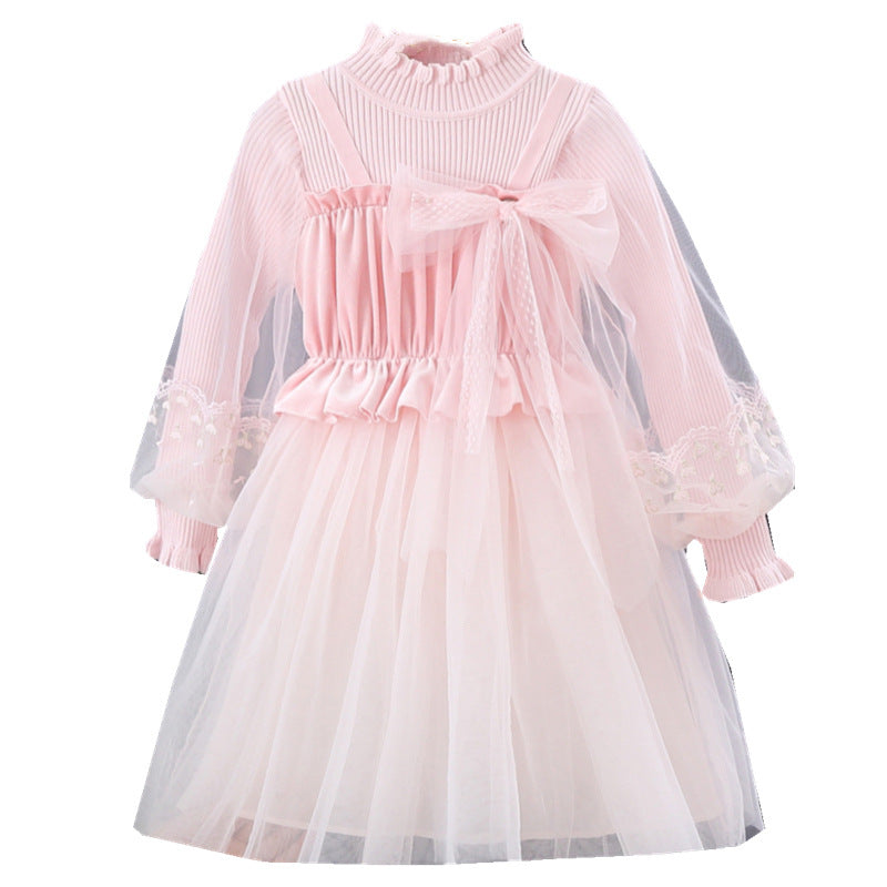 Mädchen festliches Tüllkleid mit Spitzen-Details Drune