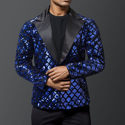 Herren eleganter Pailletten-Blazer mit luxuriösem Design Drune
