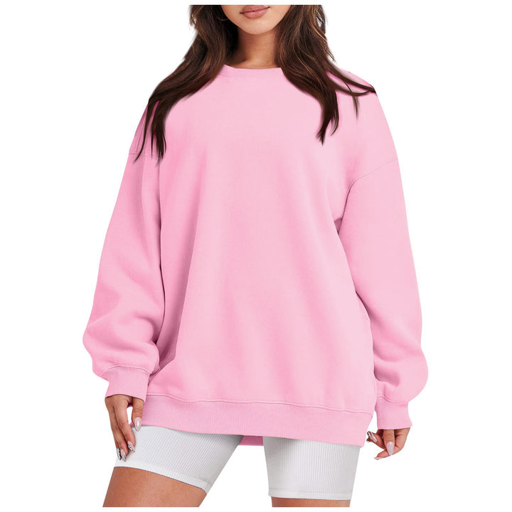 Damen nan Longline-College-Sweatshirt mit geripptem Saum, Raglanärmeln und angerauter Innenseite Drune