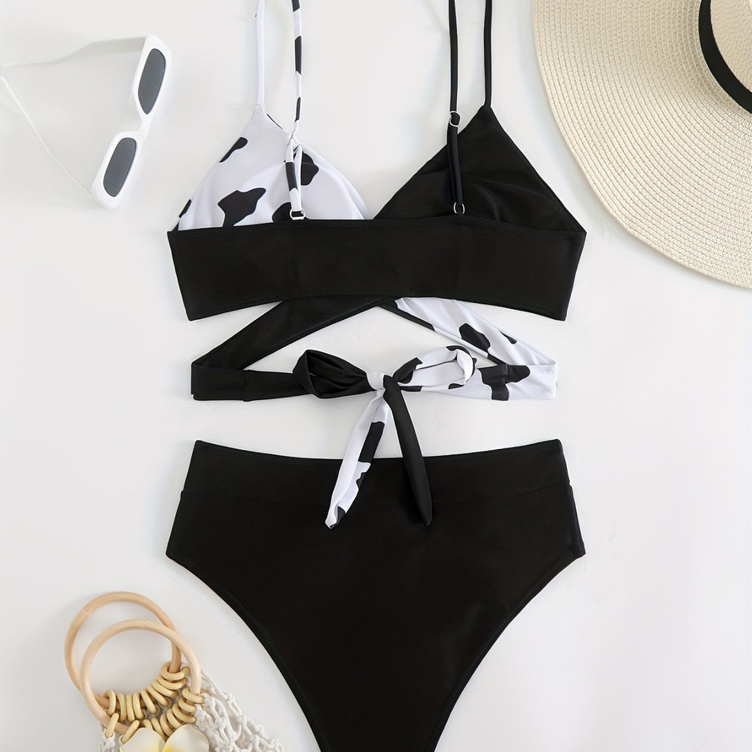 Damen Triangel-Bikini mit sportlichem Knoten-Design Drune