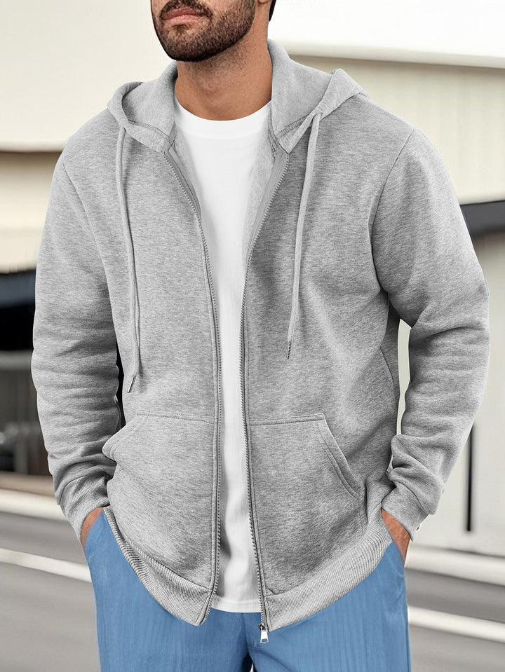 Herren lässige Kapuzenjacke mit atmungsaktivem Sweatstoff und praktischen Taschen Drune