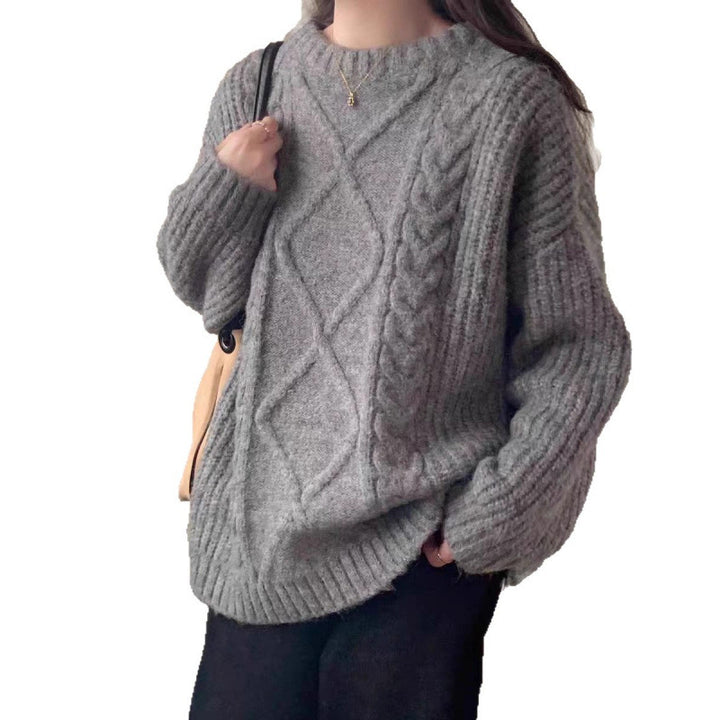 Damen Kuscheliger Oversized Pullover aus feinem Strick Drune
