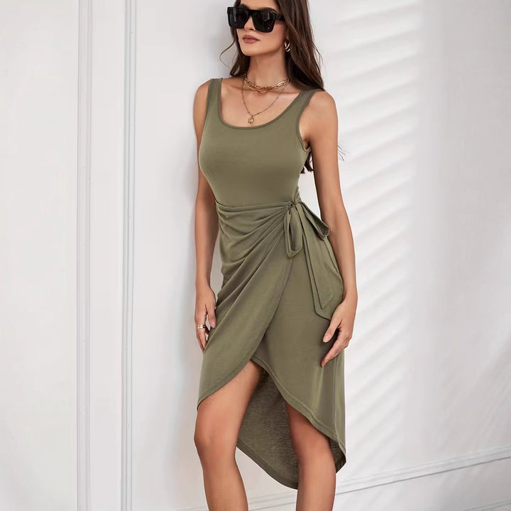 Damen Wickelkleid mit modernem Detail und figurbetonendem Schnitt Drune