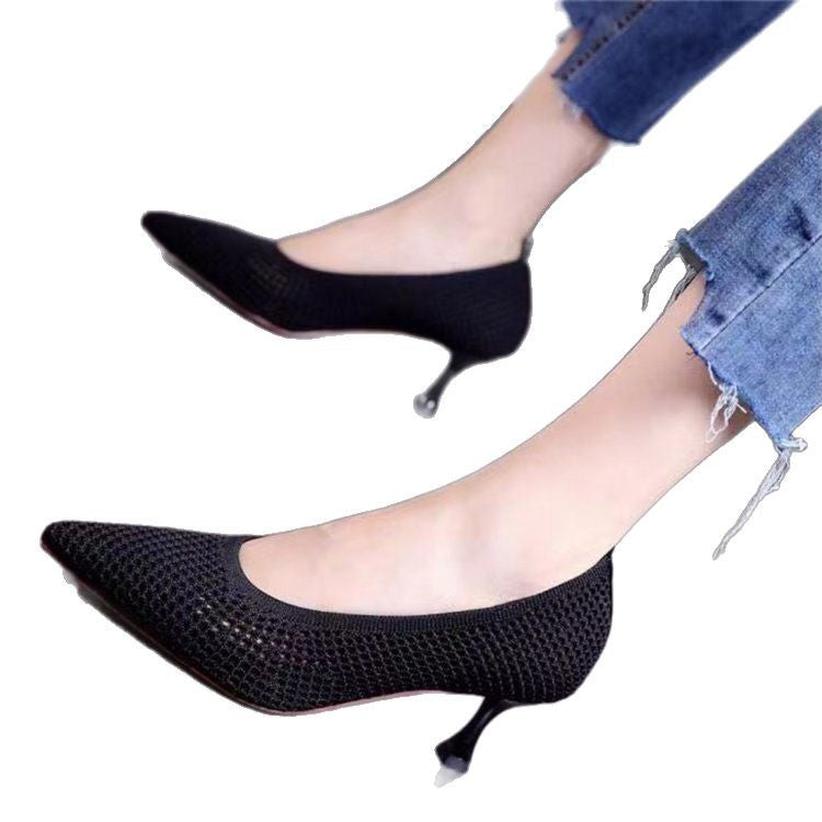Damen elegante Spitzen-Pumps mit perforiertem Obermaterial Drune