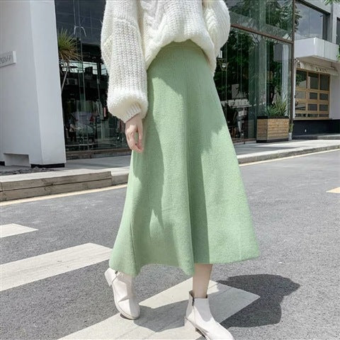 Damen Eleganter Midi-Rock mit legerem Schnitt und dekorativem Texturmuster Drune