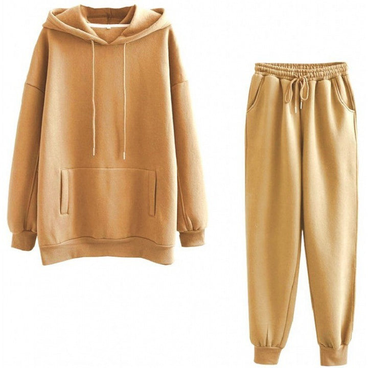 Damen Freizeit-Loungewear-Set mit gemütlichem Kapuzenpullover und bequemen Jogginghosen Drune