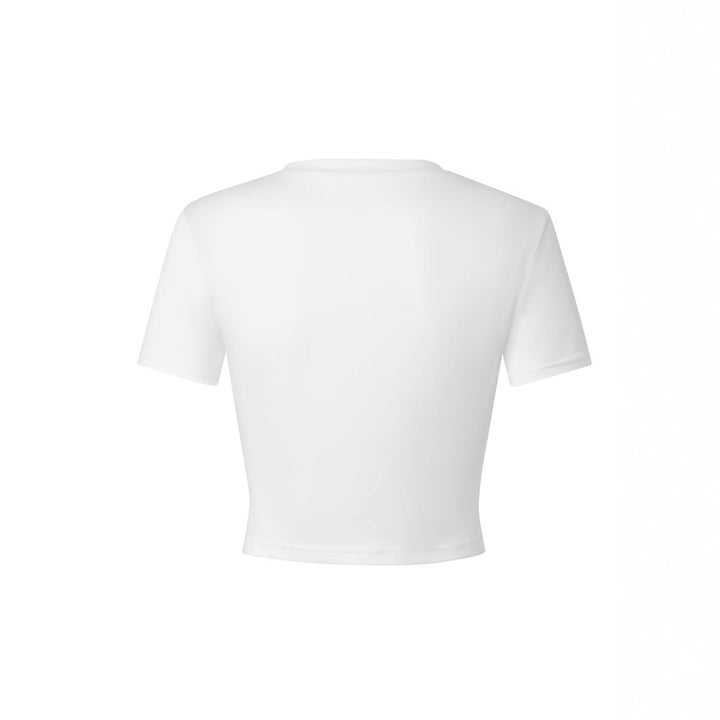 Damen Crop-T-Shirt mit kreativem Cocktail-Design Drune