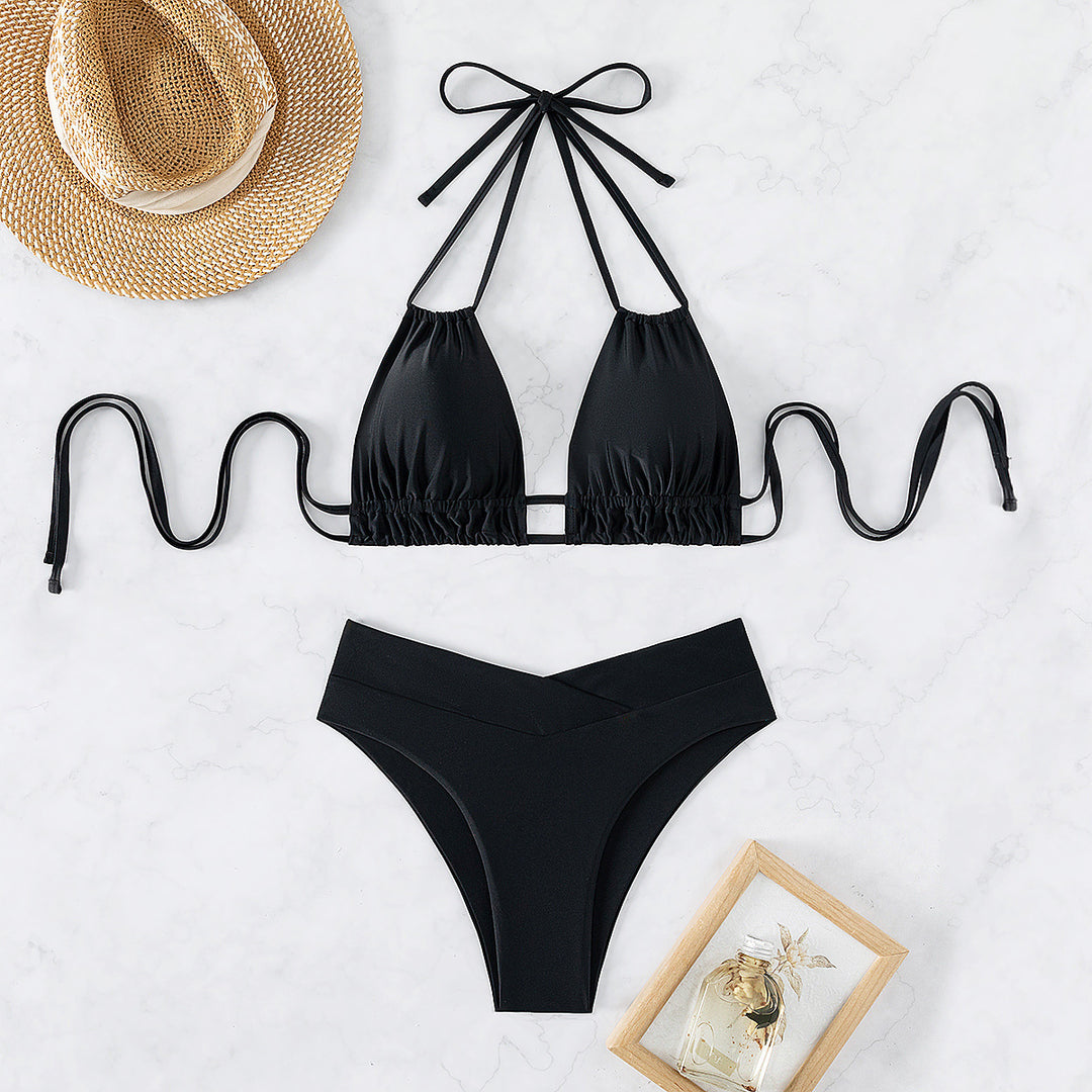 Damen Hochtaillierter Triangel-Bikini Drune
