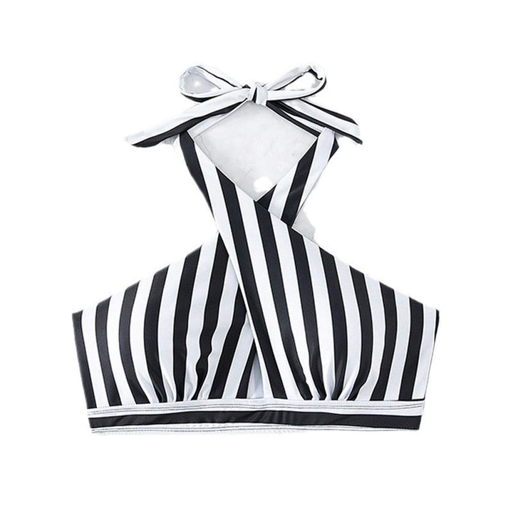Damen Triangel-Bikini-Oberteil mit gekreuztem Design und entzückenden Bindebändern Drune