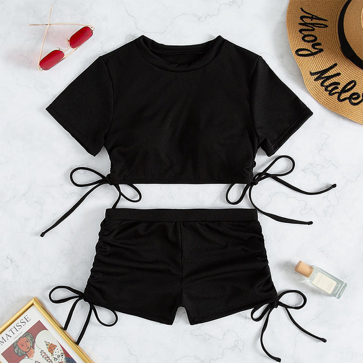Damen Crop-Top und Shorts Set Drune