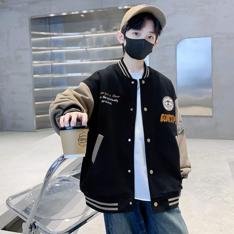 Jungen Varsity-Jacke mit gestickten Applikationen Drune