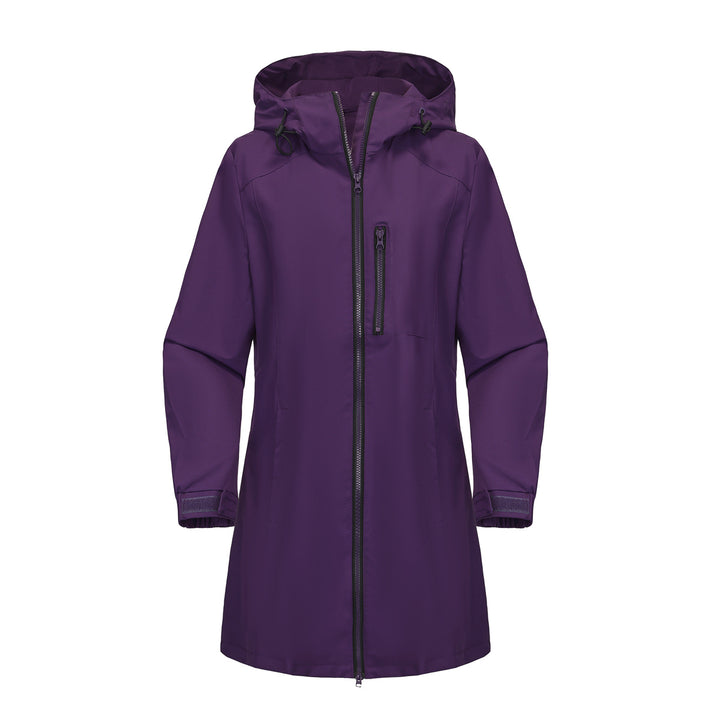 Damen modische Regenjacke mit Kapuze und praktischen Taschen Drune