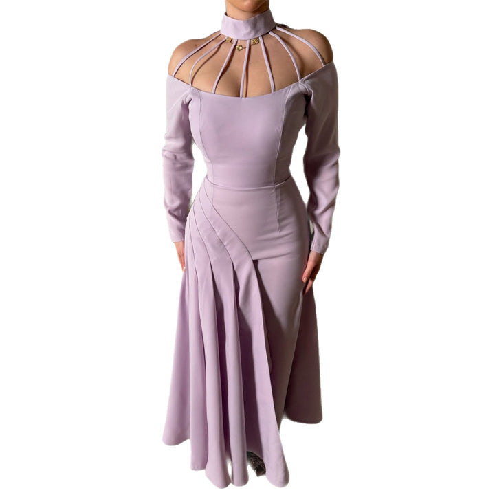 Damen elegantes Abendkleid mit strategischen Cut-Outs und fließendem Rock Drune