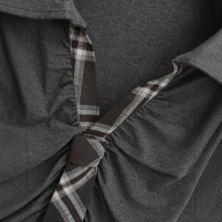 Damen Langarmshirt mit raffiniertem Wickel-Design und modischem Krawattenausschnitt Drune