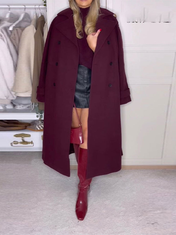Damen Oversize-Trenchcoat mit doppelter Knopfreihe und großzügigen Taschen Drune