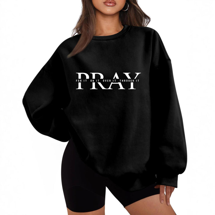Damen Sweatshirt mit oversized Schnitt und inspirierendem Aufdruck Drune