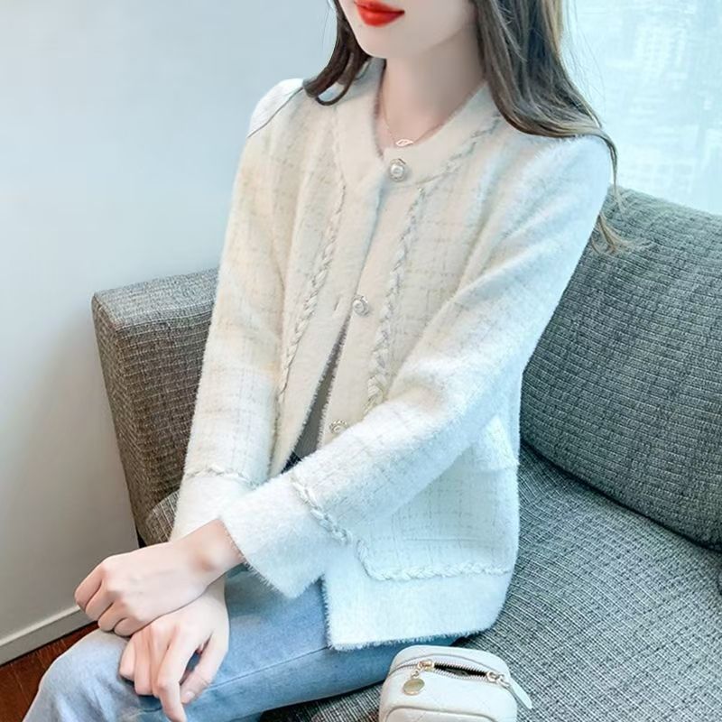 Damen elegantes Bouclé-Jäckchen mit feinen Knopfdetails Drune