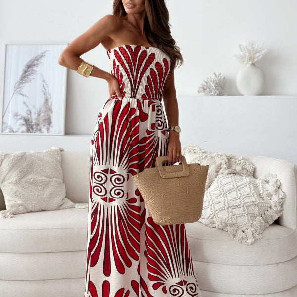 Damen Sommer Jumpsuit mit floralem Design Drune
