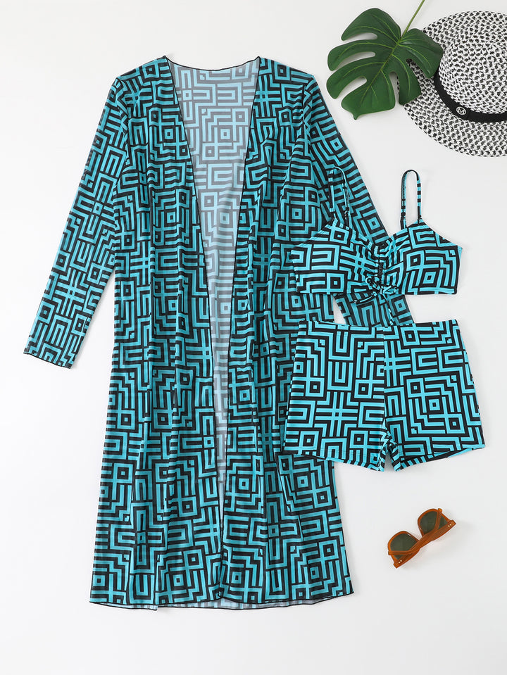 Damen Strandoveralls mit modernem geometrischem Muster Drune