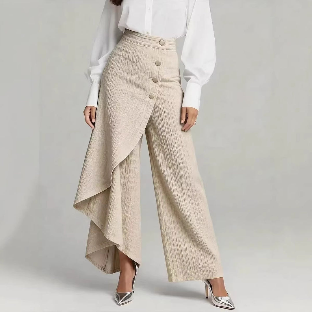 Damen Denim-Rock mit asymmetrischem Schnitt und Knopfdetails Drune
