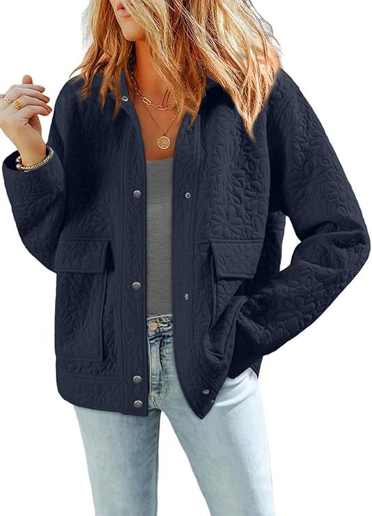 Damen Steppjacke mit praktischen aufgesetzten Taschen und floralem Muster Drune