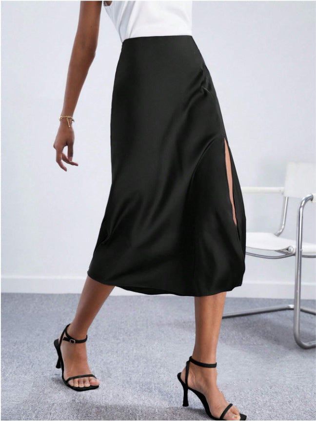 Damen Midikleid mit hohem Schlitz Drune