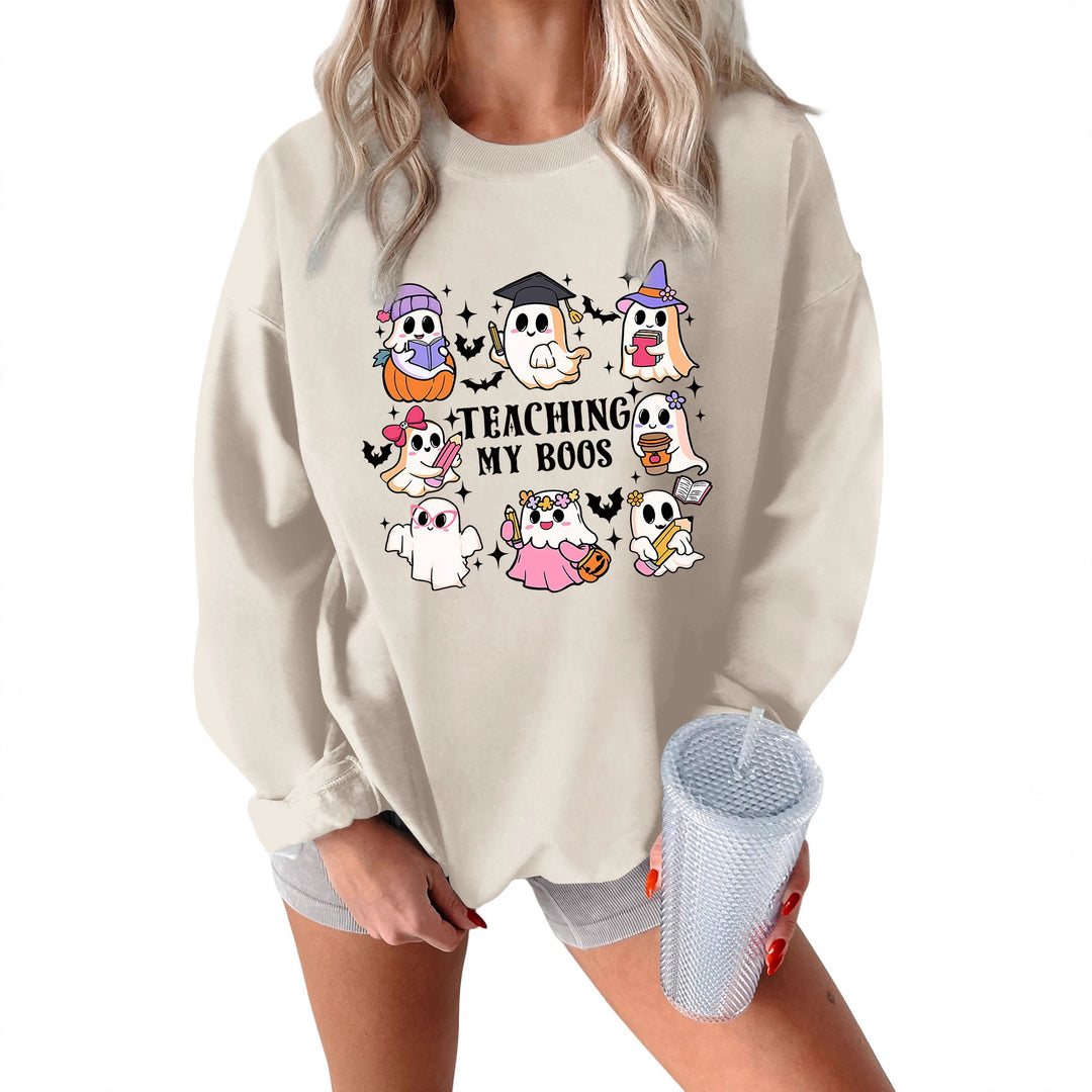 Damen Sweatshirt mit verspieltem Halloween-Motiv und lässigem Schnitt Drune