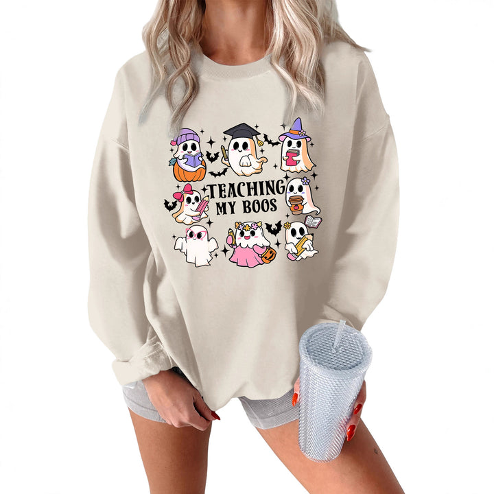 Damen Sweatshirt mit verspieltem Halloween-Motiv und lässigem Schnitt Drune