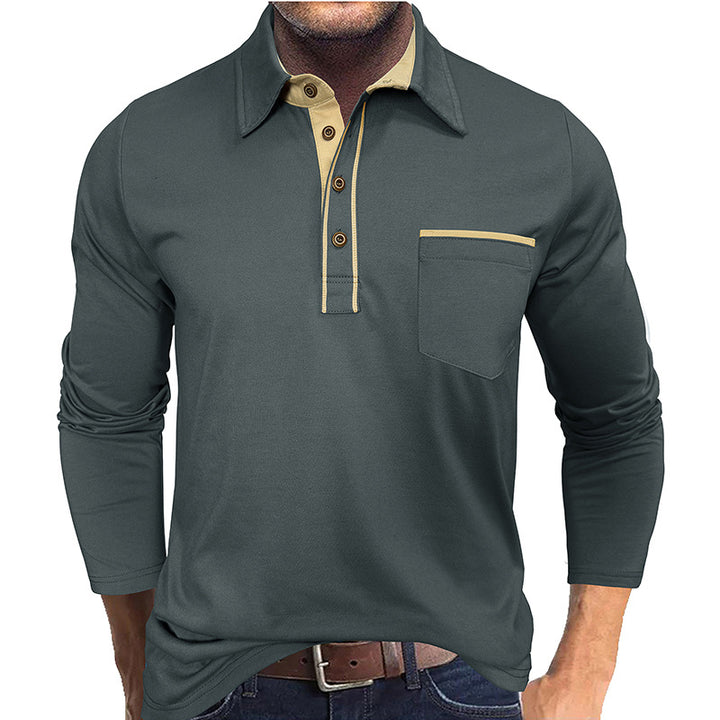 Herren Langarm-Polohemd Drune