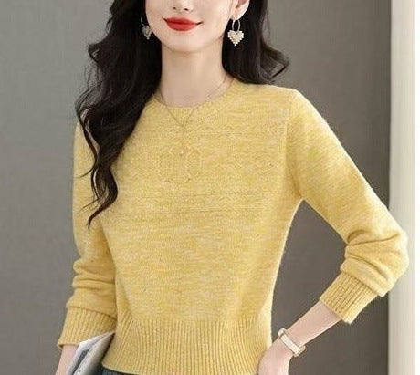 Damen modischer Strickpullover mit feinem Zopfmuster Drune