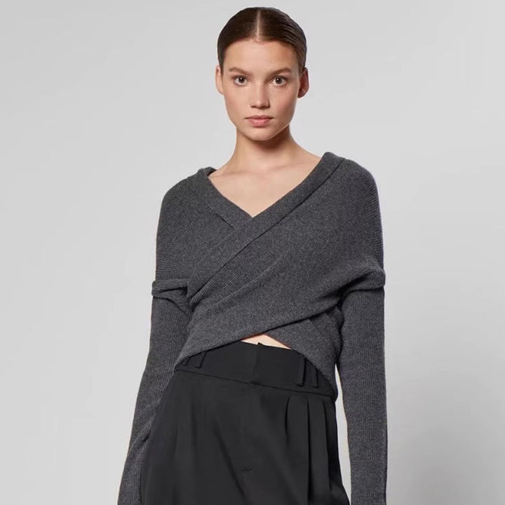 Damen Übergroßes Wickelpullover Drune