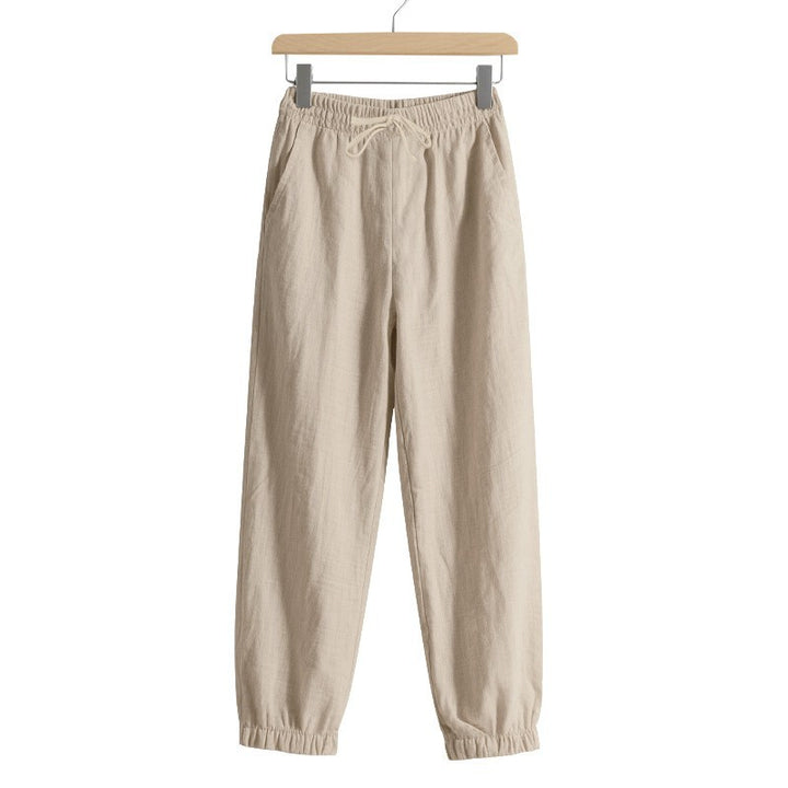 Damen lässige Freizeithose mit lockerem Schnitt und elastischem Bund Drune