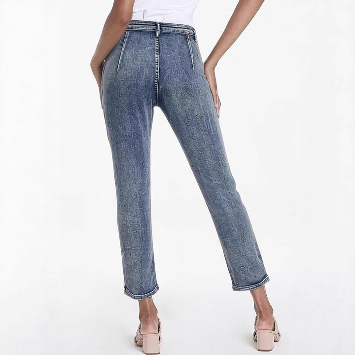 Damen Slim-Fit Jeans mit modernem Used-Effekt und hoher Taille Drune