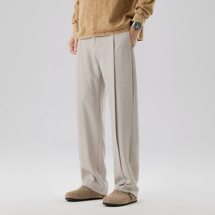 Herren elegante und bequeme Chinohose mit Falten Drune