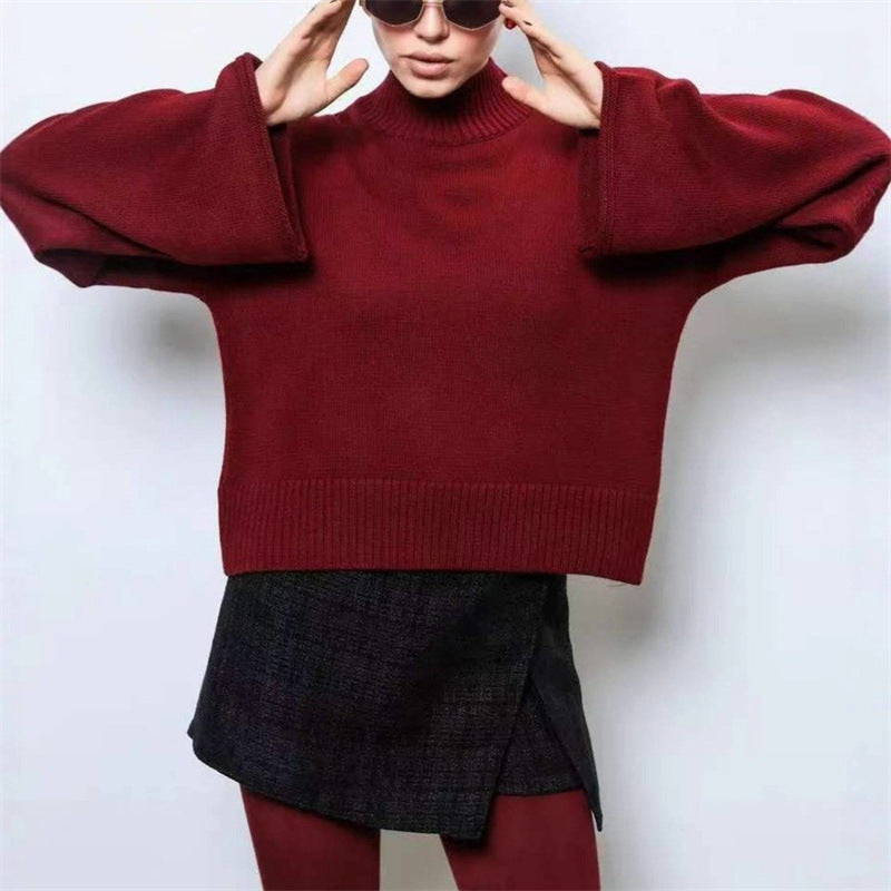 Damen Strickpullover mit lässigem Schnitt und Volumenärmeln Drune