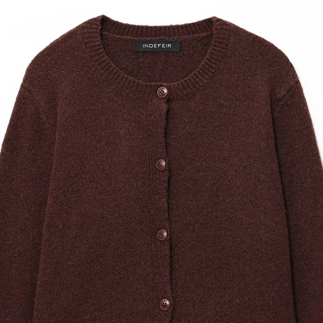 Damen Kuschelweicher Cardigan aus hochwertiger Wolle mit praktischen Knöpfen Drune