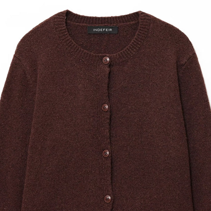 Damen Kuschelweicher Cardigan aus hochwertiger Wolle mit praktischen Knöpfen Drune