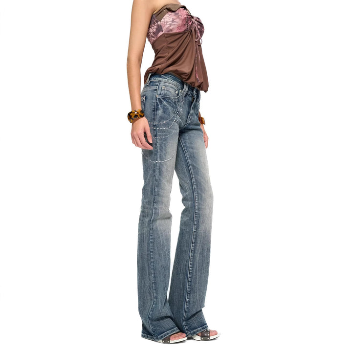 Damen Flared Jeans mit funkelnden Applikationen Drune