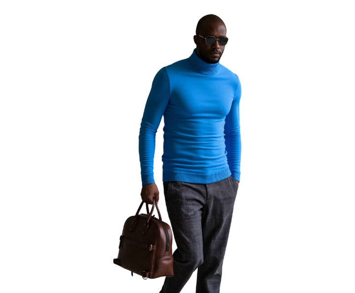 Herren rollkragen pullover mit feiner Struktur Drune