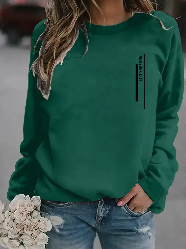 Damen Sweatshirt mit modernem Städte-Aufdruck Drune