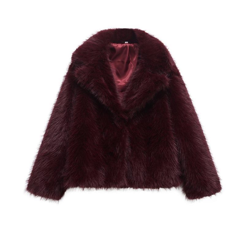 Damen modischer Fellblazer Drune