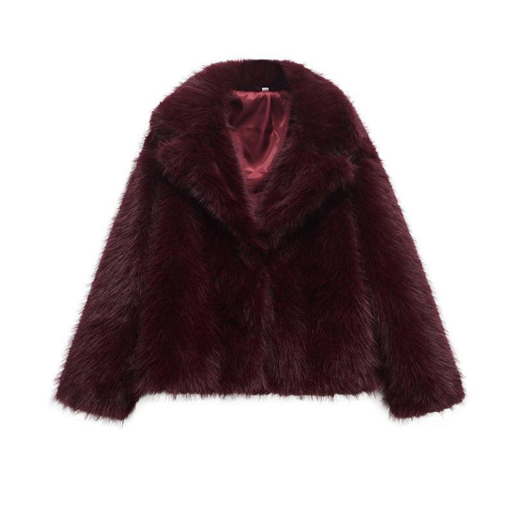 Damen modischer Fellblazer Drune
