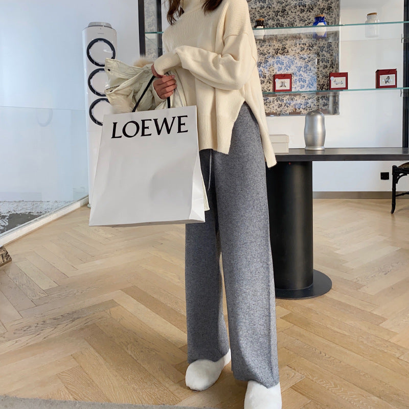 Damen Weite Palazzo-Hose aus weichem Material Drune