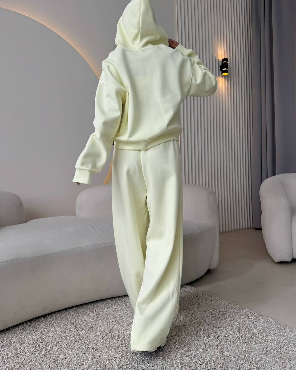 Damen bequemer und eleganter Hoodie mit weiten Hosen Drune