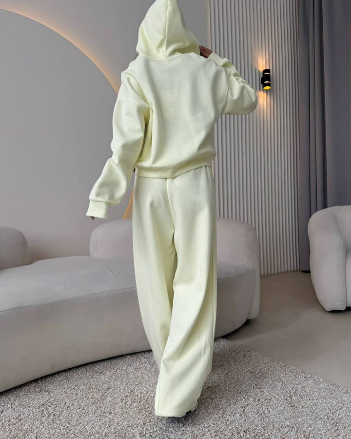 Damen bequemer und eleganter Hoodie mit weiten Hosen Drune
